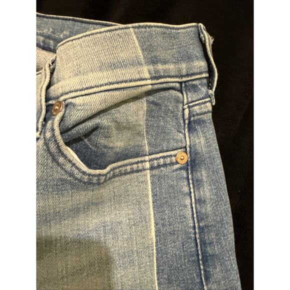 7 For All Mankind-Wmns Roxanne Ankle Jeans-Lt Wash-SideStripe Frayed Hems-size25 - Picture 11 of 16